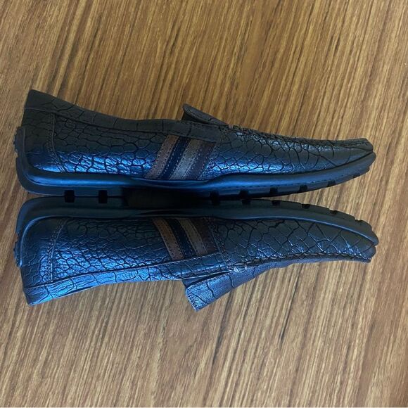 Geox - Black Leather Respira Driving Loafers Shoes - Men's size EU 40 / US  7 - Picture 2 of 9